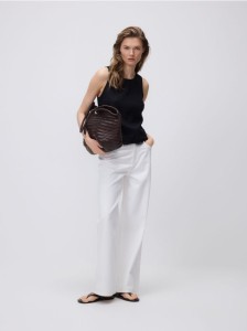 Lniany top - czarny