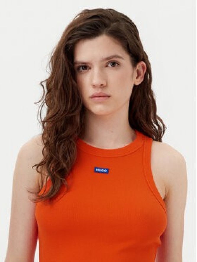 HUGO Top Easy 50508857 Pomarańczowy Slim Fit