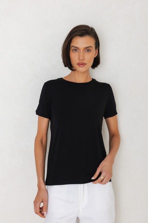 T-SHIRT ROMA MODAL CZARNY M - Flawless