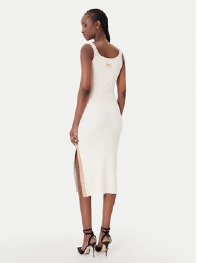 Elisabetta Franchi Sukienka dzianinowa AM-03S-61E2 Beżowy Regular Fit
