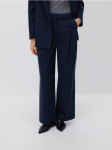 Spodnie w kratę - granatowy