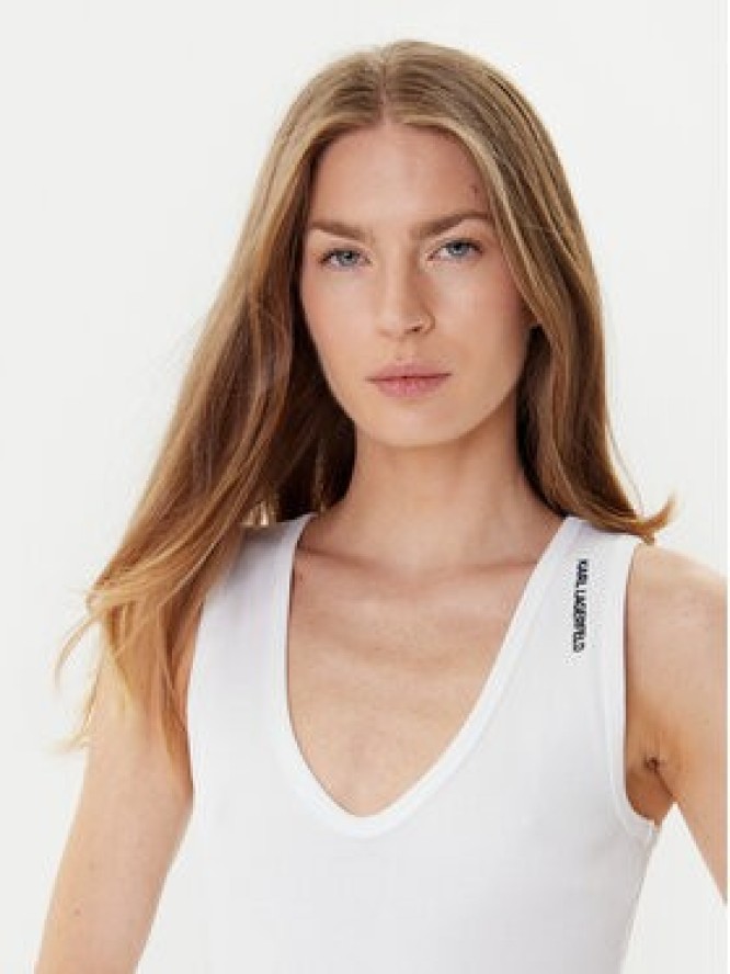 KARL LAGERFELD Top A3W17005 Biały Slim Fit