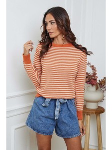 So Cachemire Sweter "Dweg" w kolorze beżowo-pomarańczowym rozmiar: S