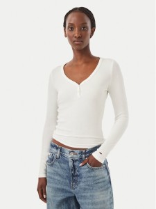 Tommy Jeans Bluzka DW0DW23259 Biały Slim Fit
