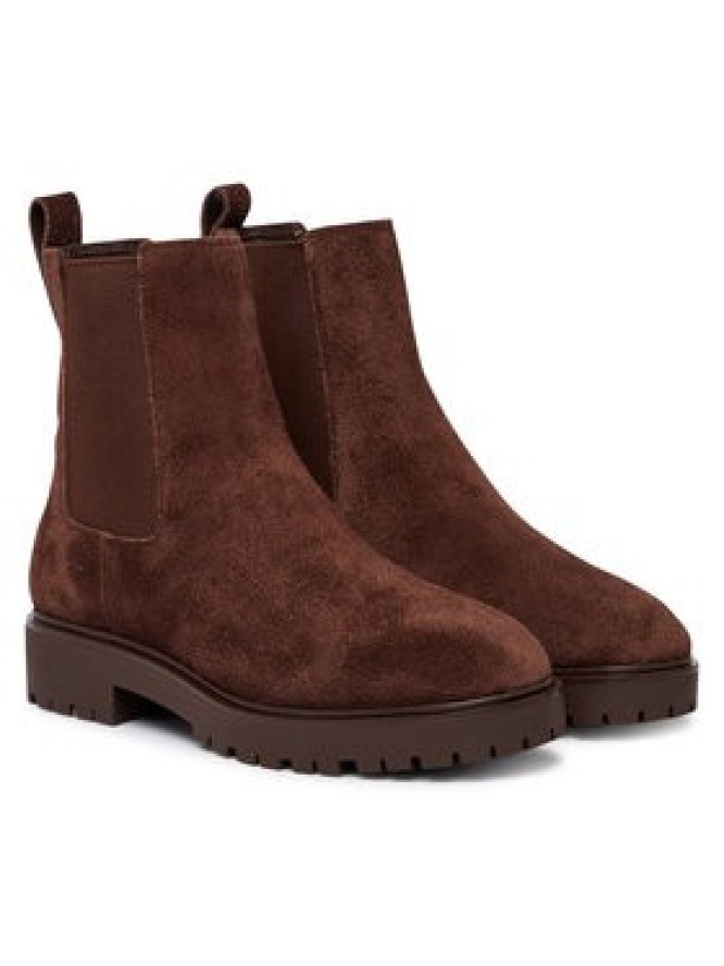 LAUREN RALPH LAUREN Sztyblety Allyson Suede Bootie 802974477004 Brązowy