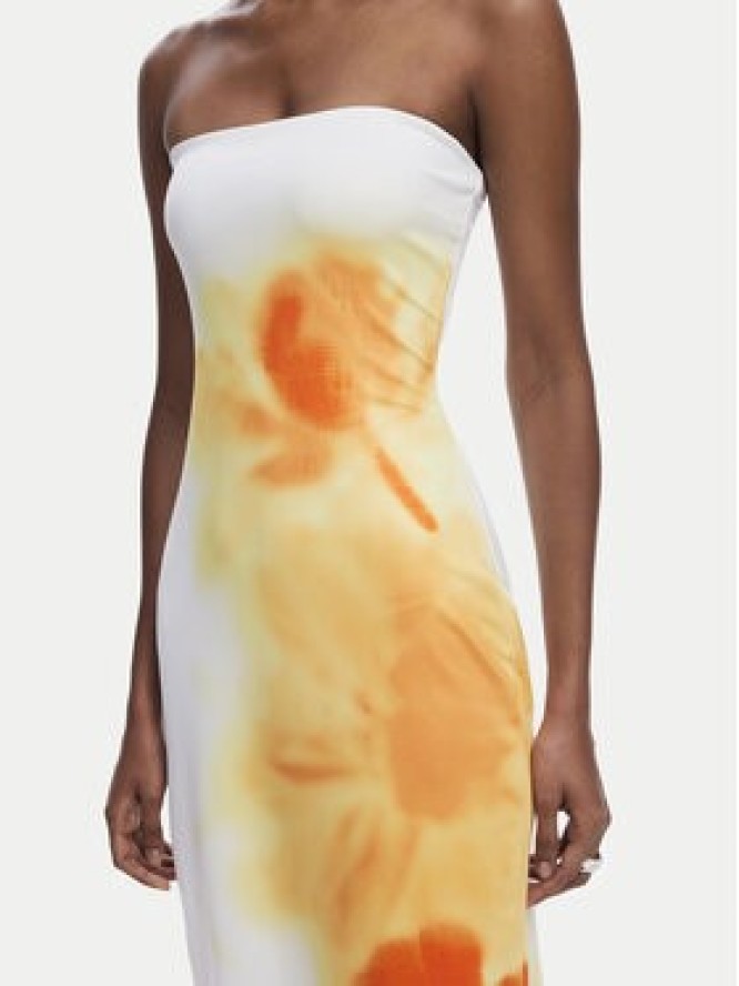 Desigual Sukienka letnia Amberes 25SWVK49 Écru Slim Fit