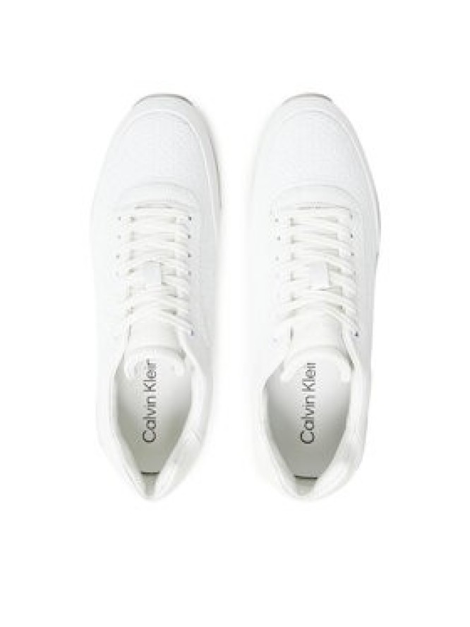Calvin Klein Sneakersy Runner Lace Up Mono Pu HW0HW02574 Biały
