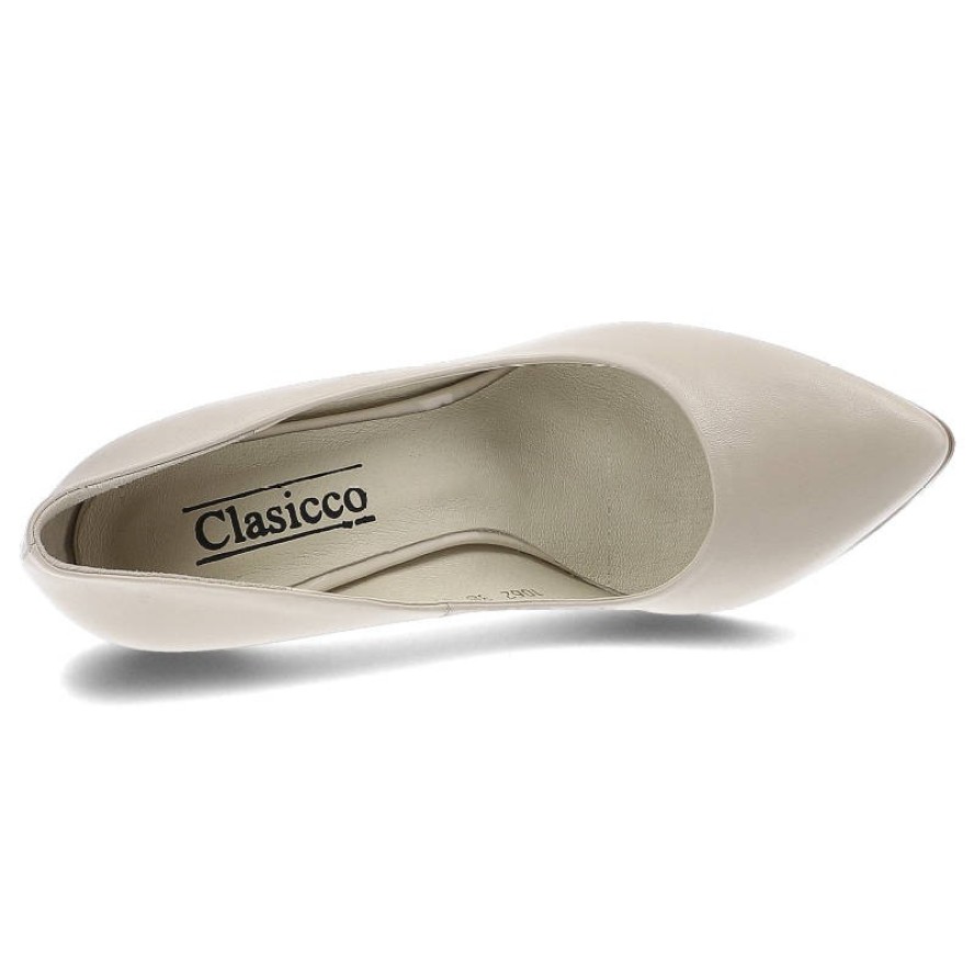 Beżowe Czółenka Clasicco Damskie Eleganckie Obuwie