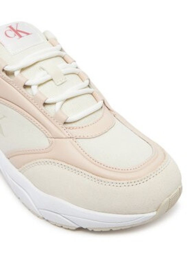 Calvin Klein Jeans Sneakersy Retro Tennis Mg Mix YW0YW01743 Écru