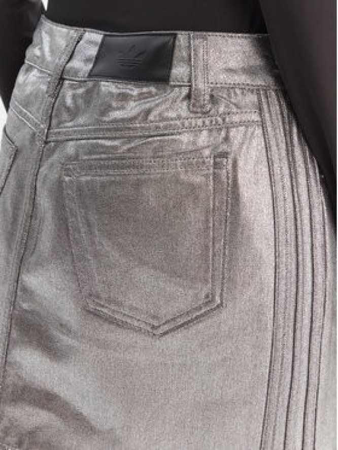 adidas Spódnica mini 3-Stripes KD2899 Srebrny Regular Fit