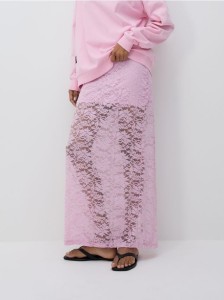 Koronkowa spódnica - pastelowy róż
