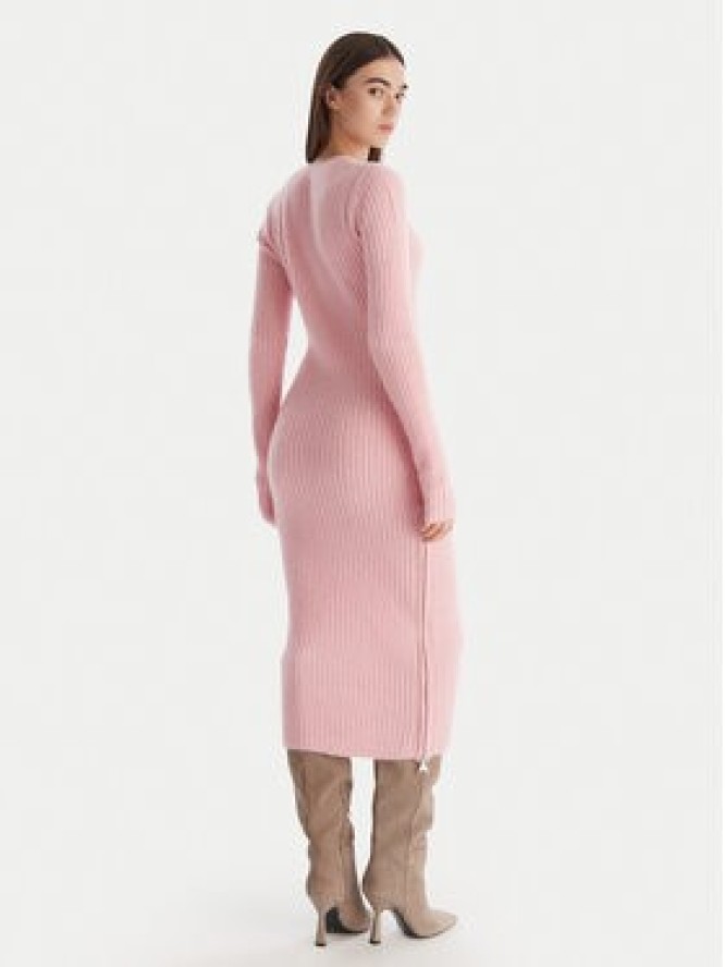 Patrizia Pepe Sukienka dzianinowa 2A2996 K294 Różowy Regular Fit
