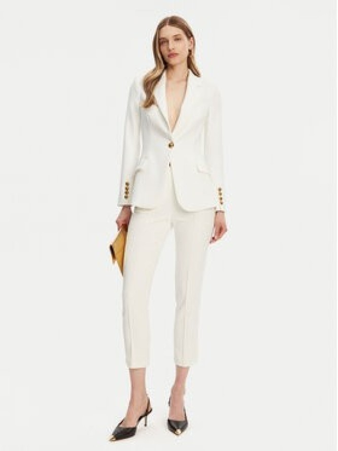 Elisabetta Franchi Spodnie materiałowe PA-076-51E2-V280 Biały Regular Fit