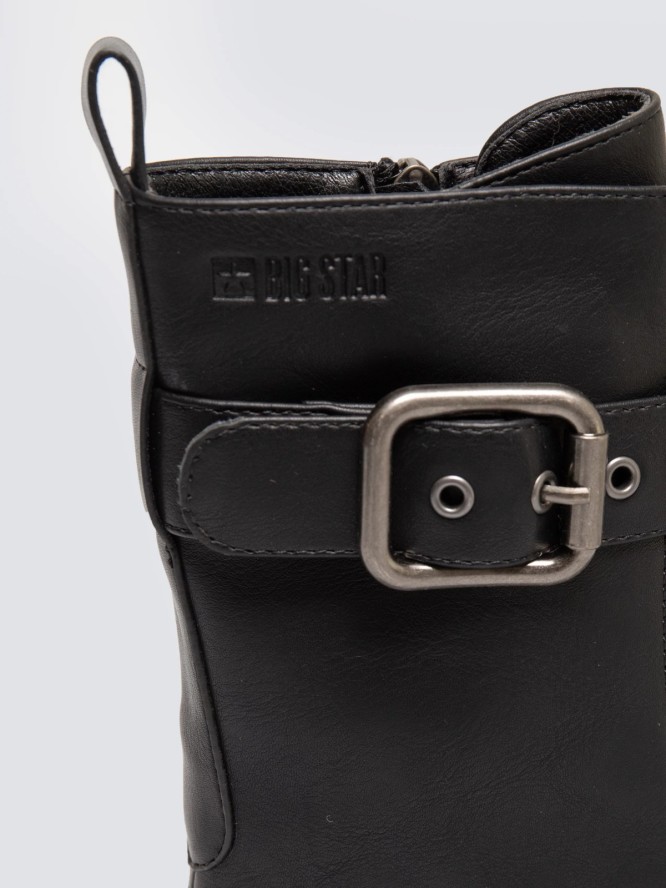 Trapery damskie ze skóry ekologicznej czarne OO274137 906