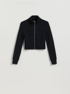 Rozpinana bluza z modalem - czarny