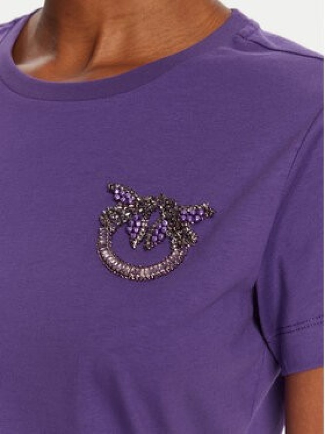 PINKO T-Shirt Quentin 103320 A2RN Fioletowy Regular Fit