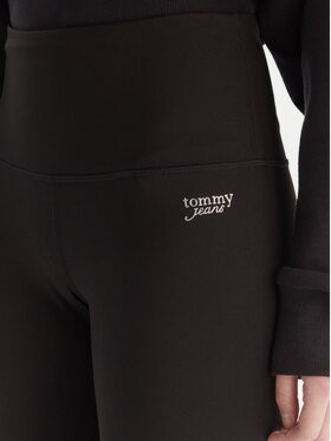 Tommy Jeans Legginsy Silver Script DW0DW21830 Czarny Slim Fit