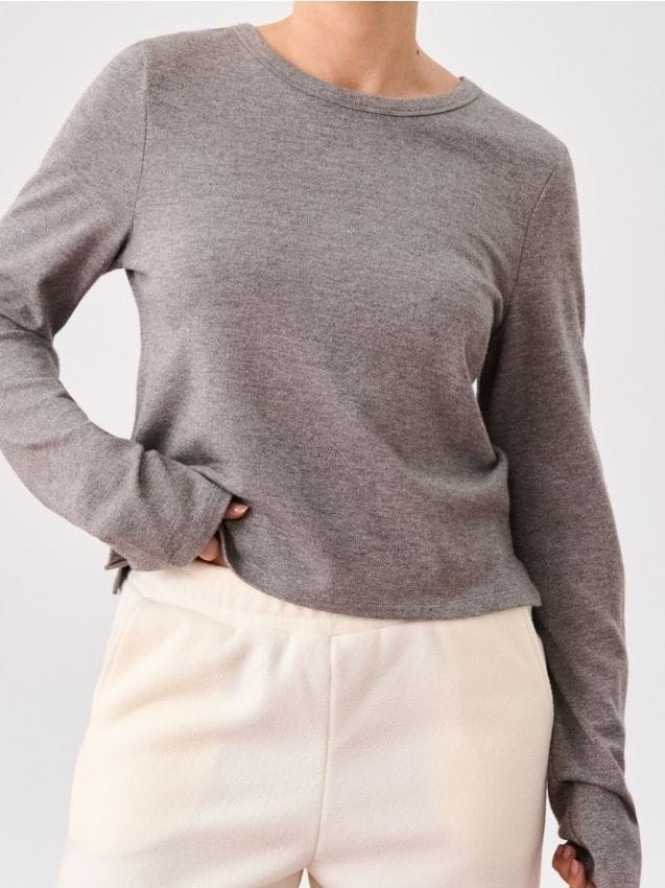 Bluzka z domieszką wiskozy - szary