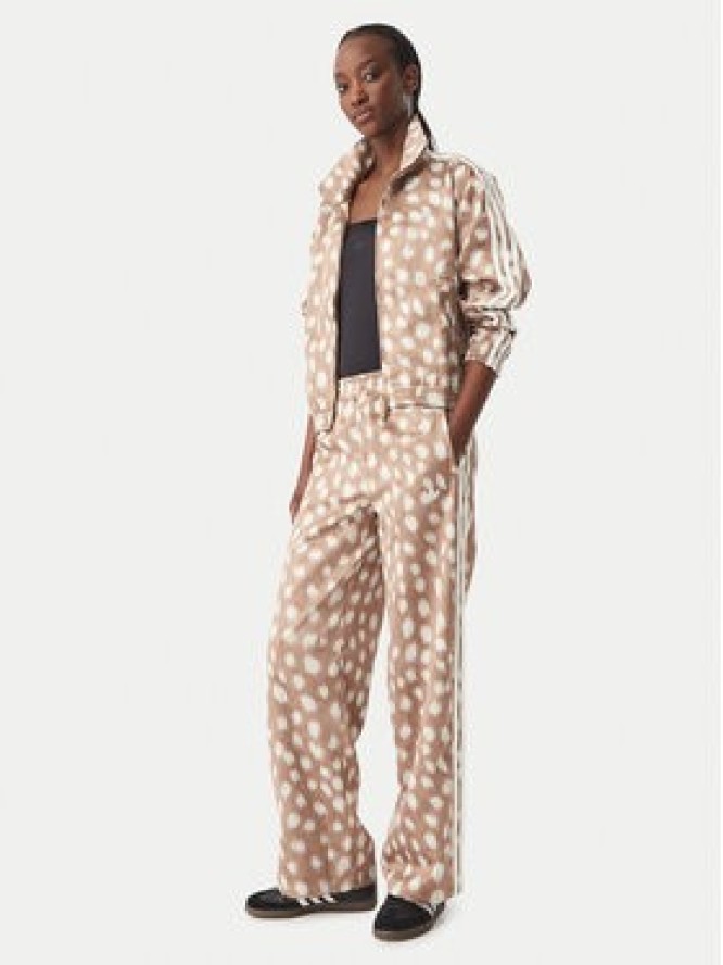 adidas Spodnie dresowe Firebird KT2144 Brązowy jasny Wide Leg