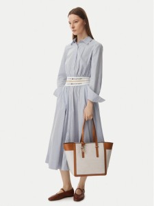 Tommy Hilfiger Torebka Th Script Tote Canvas AW0AW18829 Kremowy
