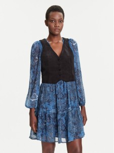 Desigual Sukienka codzienna Chaleco 25WWVW27 Niebieski Regular Fit