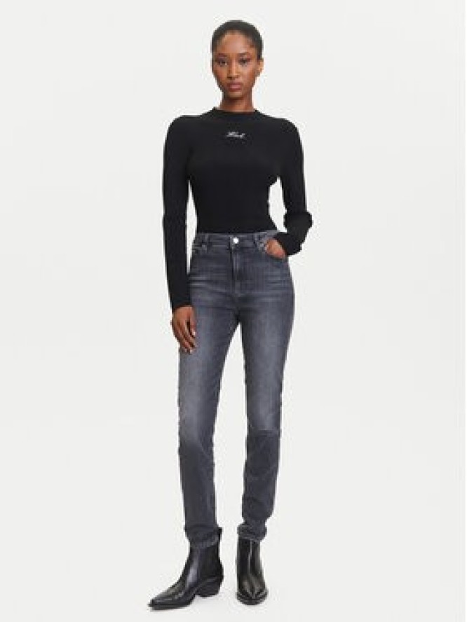KARL LAGERFELD Sweter A3W18025 Czarny Slim Fit