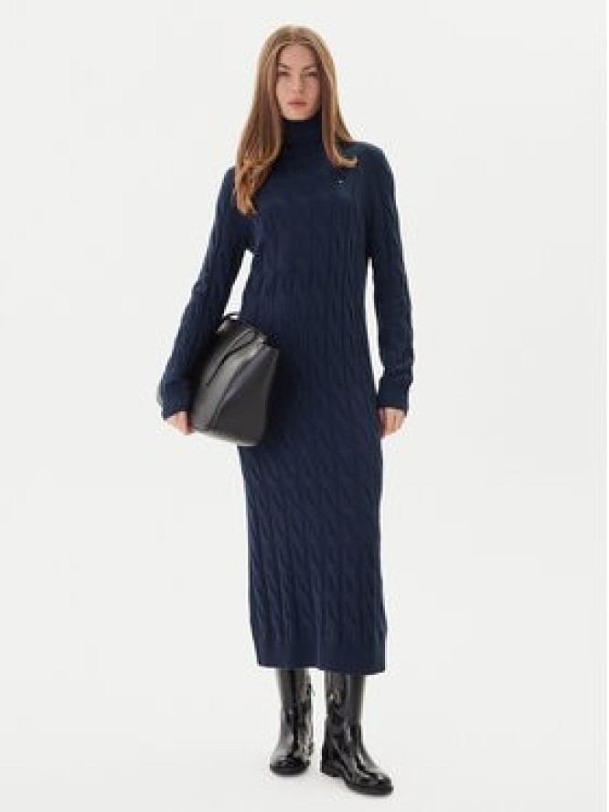 Tommy Hilfiger Sukienka dzianinowa WW0WW46429 Granatowy Slim Fit