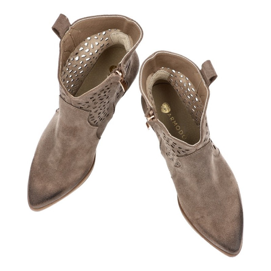 Brązowe Kowbojki Armodo Stylowe Obuwie Damskie Na Obcasie