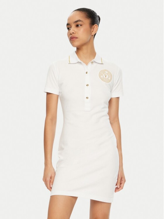 Versace Jeans Couture Sukienka codzienna 78HAOT01 Biały Regular Fit