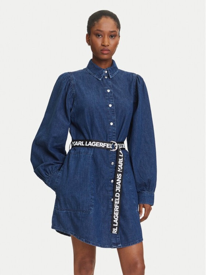 Karl Lagerfeld Jeans Sukienka jeansowa A3W13014 Niebieski Regular Fit