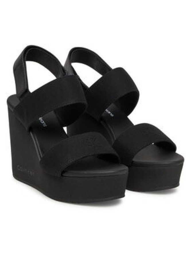 Calvin Klein Jeans Sandały Wedge Sandal Webbing In YW0YW01790 Czarny