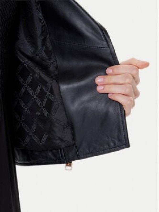 MICHAEL Michael Kors Kurtka skórzana MT520IE8RK Czarny Regular Fit