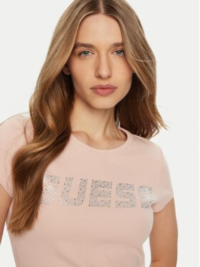 Guess T-Shirt V4BI16 KCIV1 Różowy Regular Fit