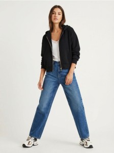 Rozpinana bluza soft touch z domieszką wiskozy - czarny
