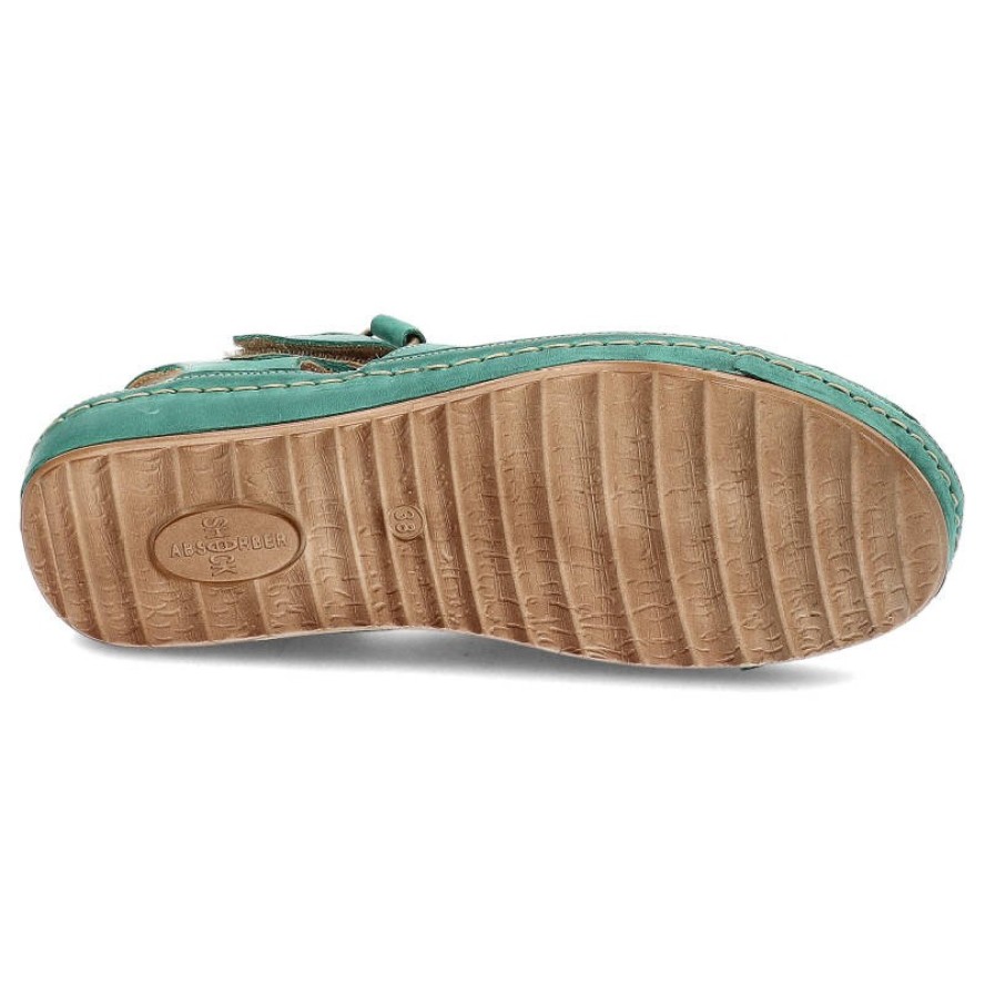 Zielone Sandały Maciejka Wygodne Skórzane Buty