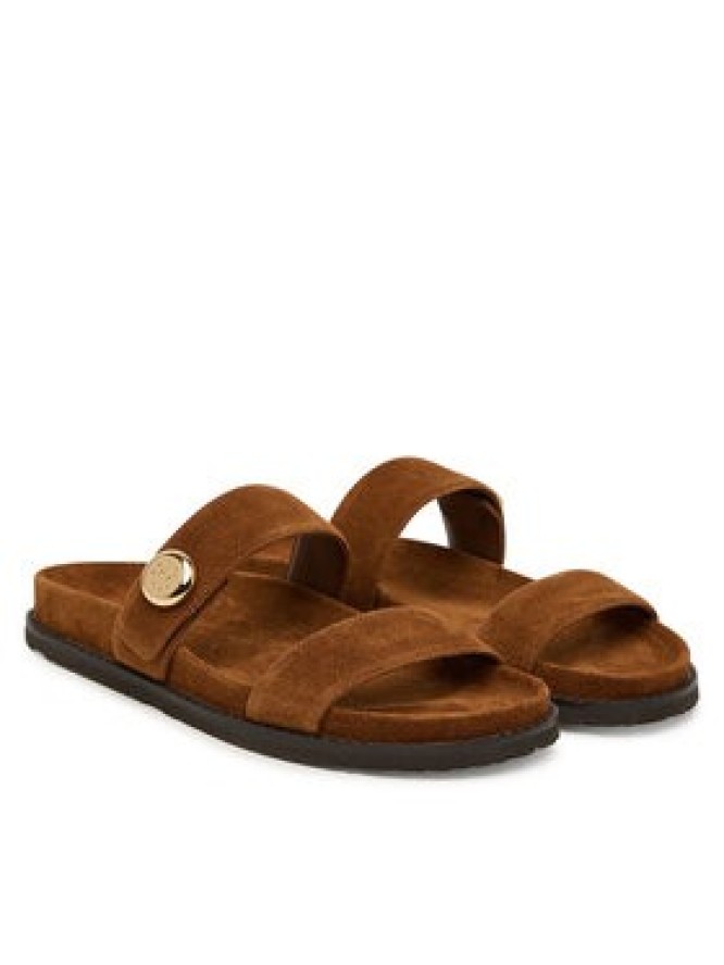 Tory Burch Klapki Romy Sport 183266 Brązowy