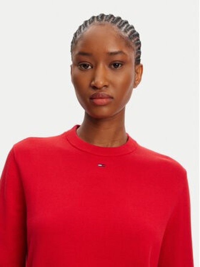 Tommy Jeans Sweter Essential DW0DW20159 Czerwony Regular Fit