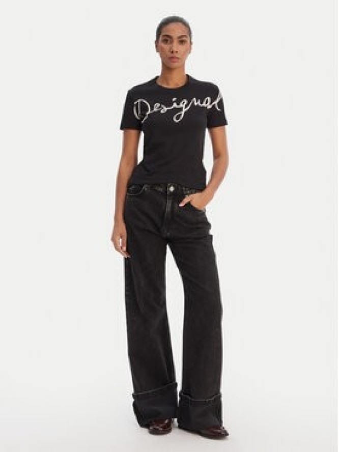 Desigual T-Shirt 26SWTK07 Czarny Regular Fit