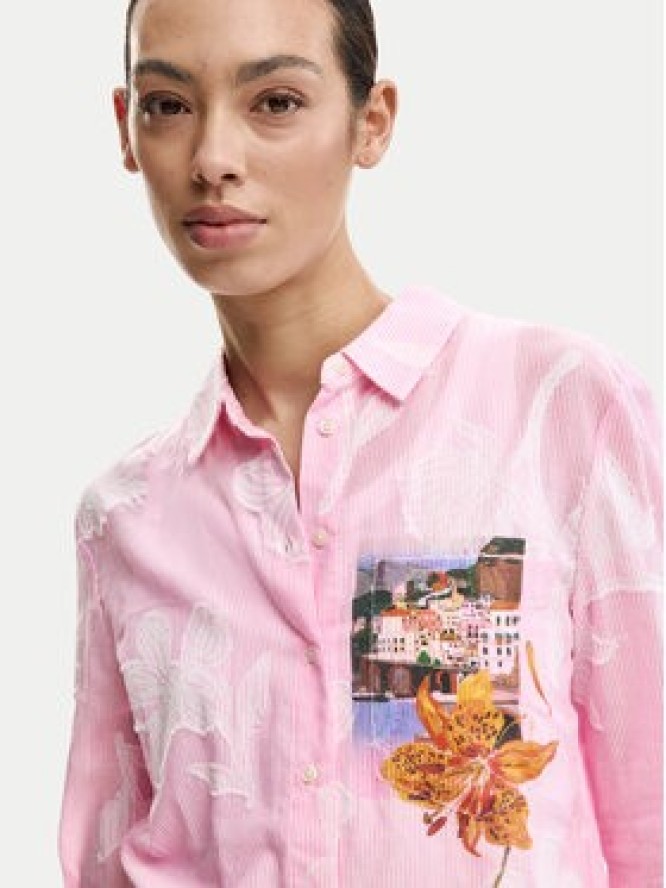 Desigual Koszula Cam Pinkjack 26SWCW12 Różowy Regular Fit