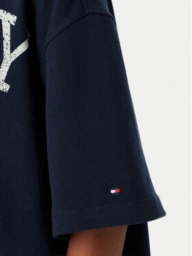 Tommy Hilfiger T-Shirt Varsity WW0WW50940 Granatowy Relaxed Fit