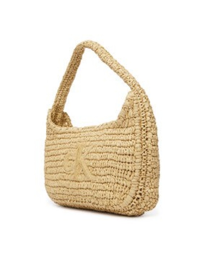 Calvin Klein Torebka Bold Ck Raffia Sm Shoulder Bag LV04F3449G Brązowy