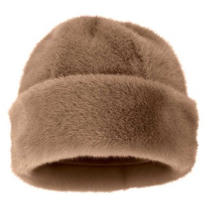 Damska czapka puchowa, supermiękka, w kolorze taupe, jeden rozmiar