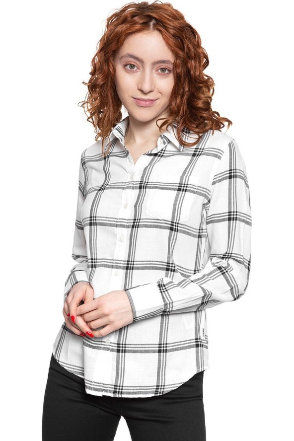 KOSZULA DAMSKA KOSZULA WRANGLER REGULAR 1PKT SHIRT OFF WHITE W5Q5OR737 112130294