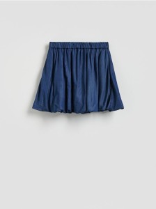 Jeansowa spódnica bombka - niebieski