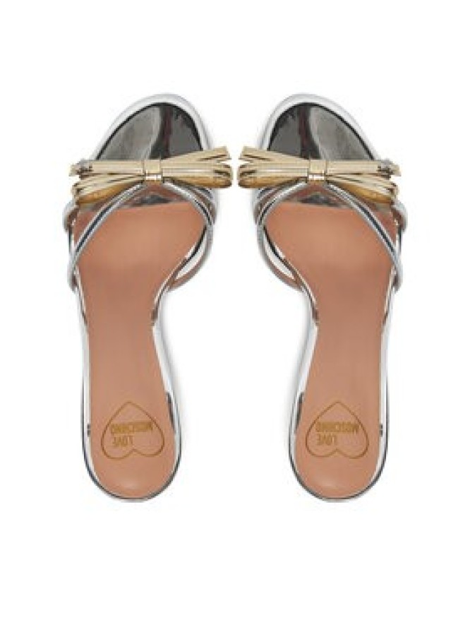 LOVE MOSCHINO Klapki JA28036G1MJE190A Srebrny