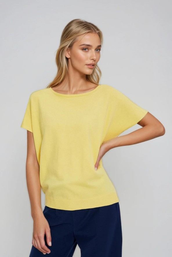 Cienki sweter żółty