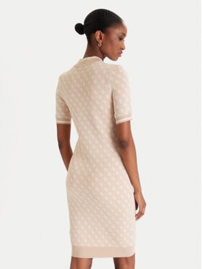 Guess Sukienka dzianinowa W3YK39 Z37K0 Beżowy Slim Fit