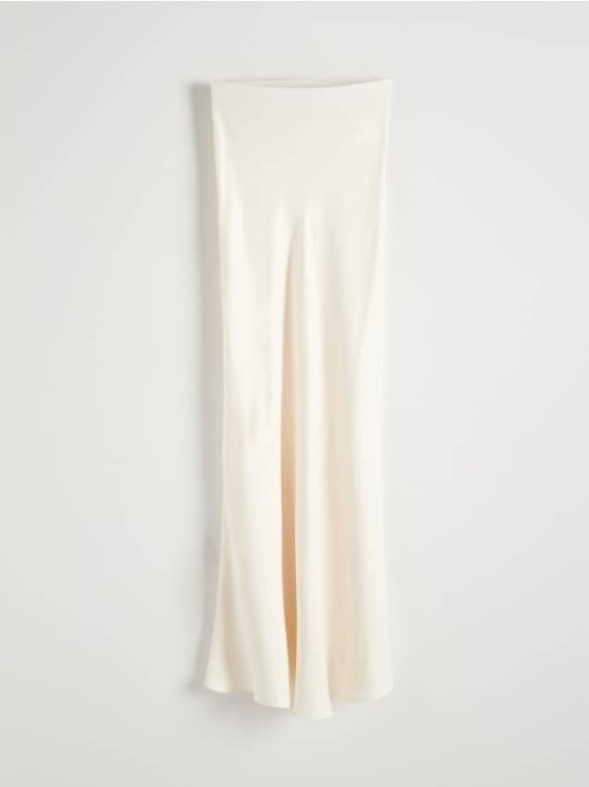 Spódnica maxi z wiskozy - biały