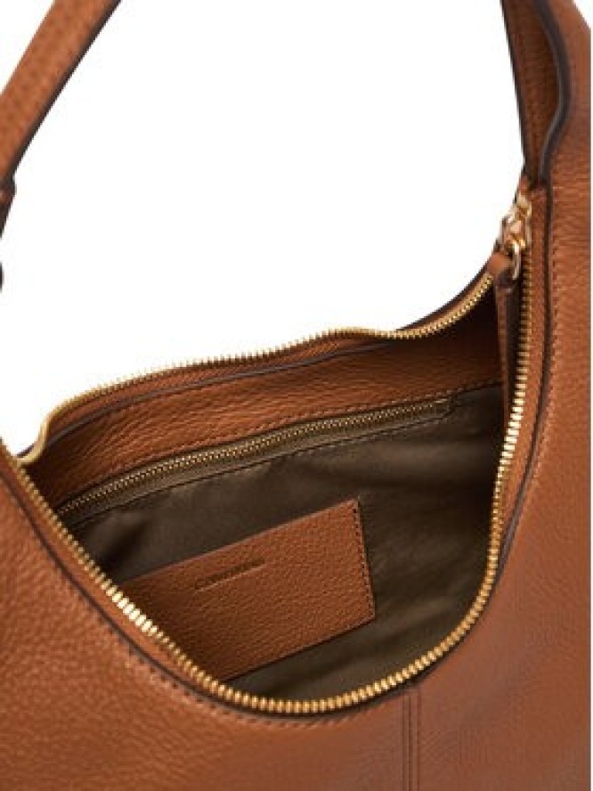 Calvin Klein Torebka Slouchy Leather Shoulder Bag LV04F3657G Brązowy jasny