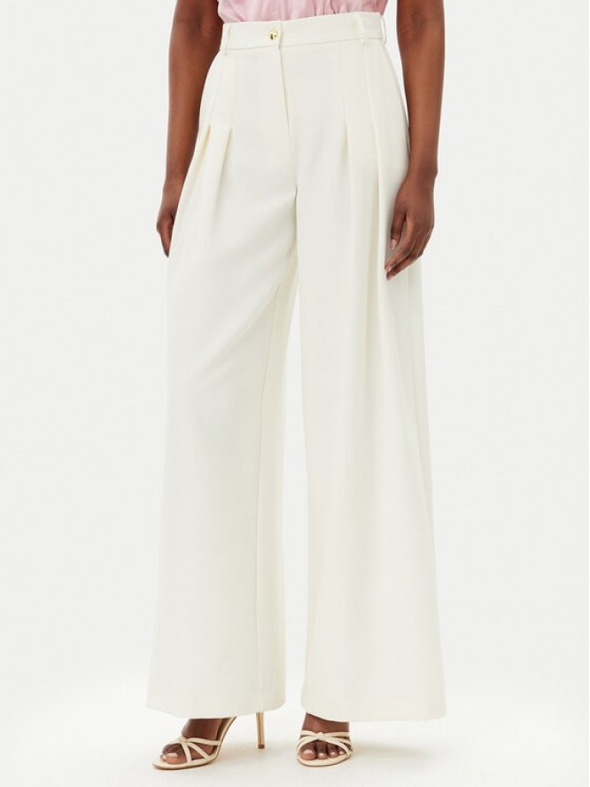 Maryley Spodnie materiałowe 25EB579/43VA Écru Regular Fit